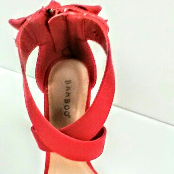 BRAND NEW! Red Bamboo Wedge Heel! - Picture 6 of 8